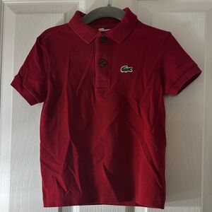 Lacoste Burgundy Short Sleeve Polo with Croc Logo